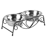 Double Elevated Pet Feeder With Stainless Steel Bowls - World Pet Shop